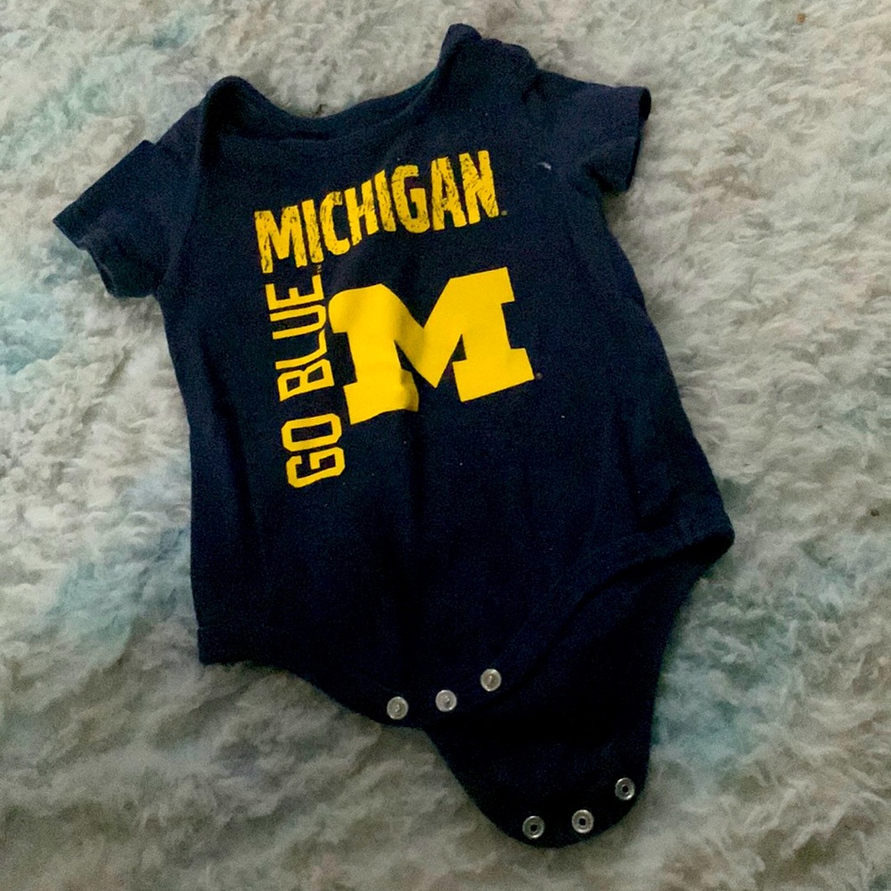 Navy Blue Michigan 3/6 Month Onesie